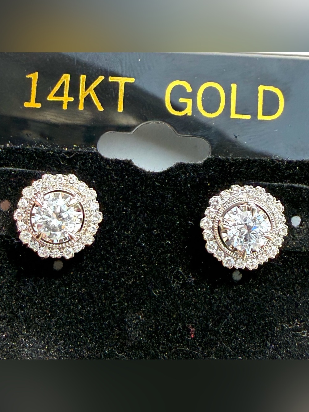 Rosy Blue 10k White Gold 1.00ctw Round Cut Diamond Stud Earrings ZEI